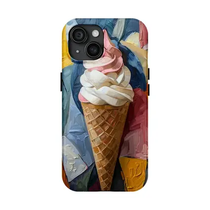 Soft Serve Ice Cream Cone Oil Painting