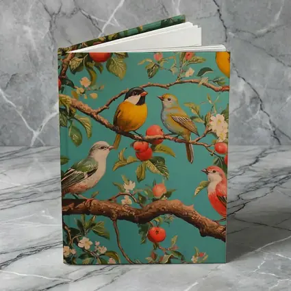 Colorful Birds Perched On Apple Tree