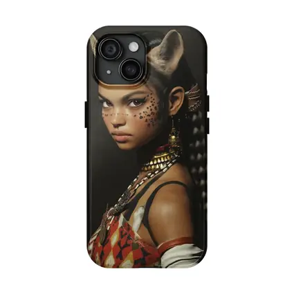 Fantasy Cat Girl Warrior Dark Background Portrait