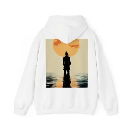 Samurai Silhouette Standing Before Orange Sun