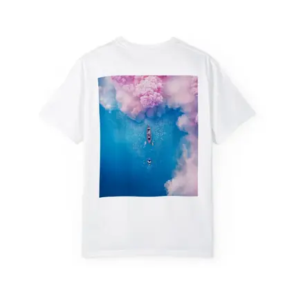 Aerial Boat Pink Clouds Blue Ocean View