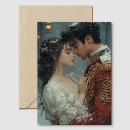 Romantic Couple Snow Winter Fantasy Art