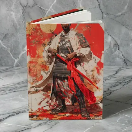 Black Samurai Warrior Red Sun Background