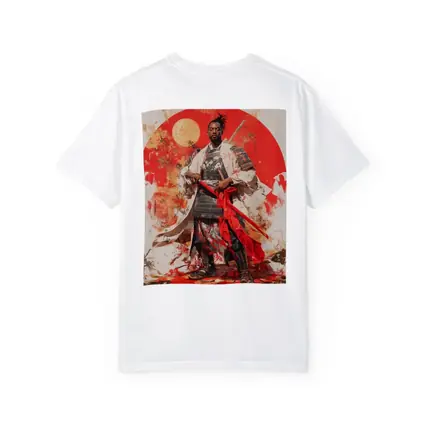 Black Samurai Warrior Red Sun Background