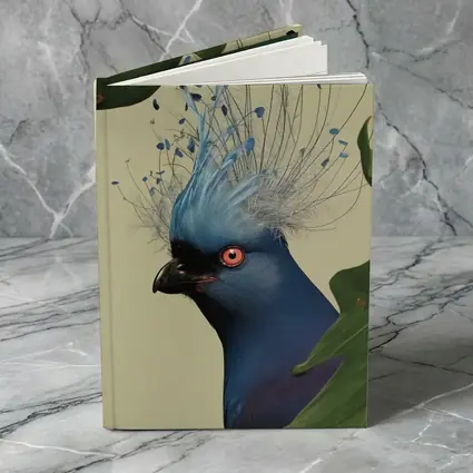 Blue Crowned Pigeon Portrait Green Leaves