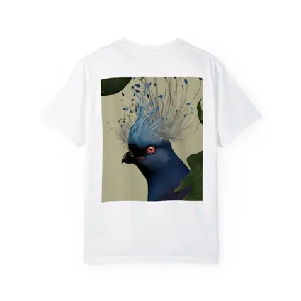 Blue Crowned Pigeon Portrait Green Leaves