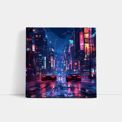 Supercars Racing Neon Cyberpunk City Night
