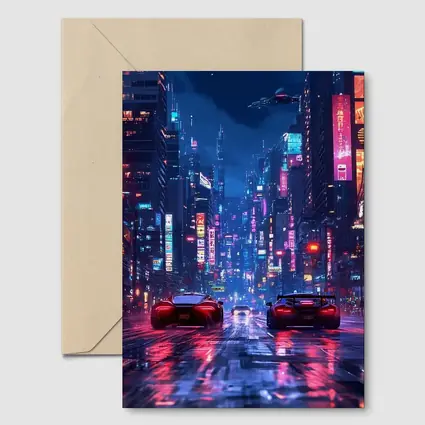Supercars Racing Neon Cyberpunk City Night
