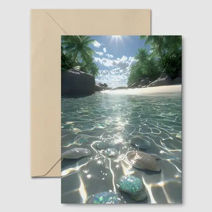 Tropical Beach Clear Water Shells Sunshine