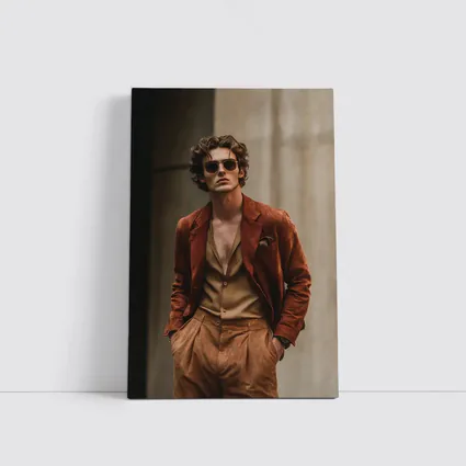 Stylish Man Rust Suede Jacket Urban Setting