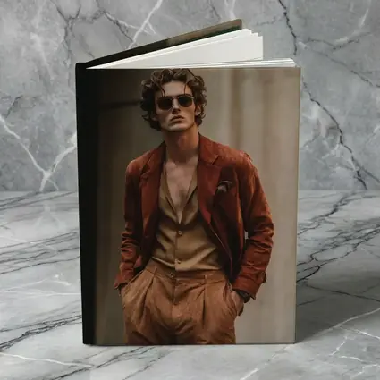 Stylish Man Rust Suede Jacket Urban Setting