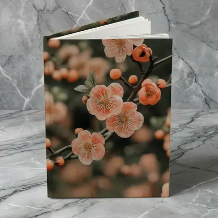 Peach Cherry Blossoms Branch Soft Bokeh