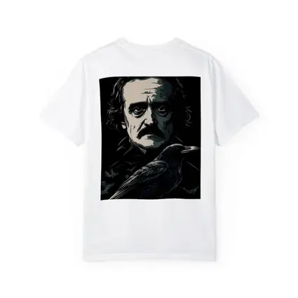 Edgar Allan Poe Dark Portrait With Raven