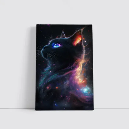 Black Cat Galaxy Space Cosmic Fantasy Art