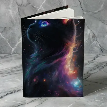 Black Cat Galaxy Space Cosmic Fantasy Art