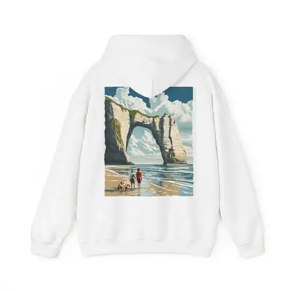 Etretat Cliffs Beach Walk Retro Travel Art