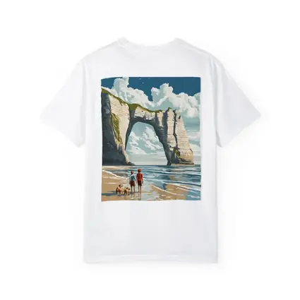 Etretat Cliffs Beach Walk Retro Travel Art