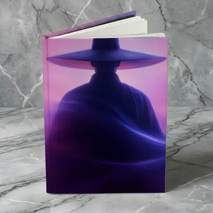 Samurai Figure Purple Neon Mist Background