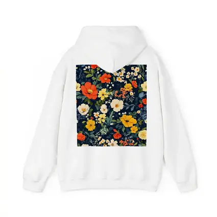 Bold Floral Pattern on Dark Navy Background