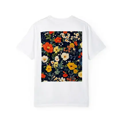 Bold Floral Pattern on Dark Navy Background