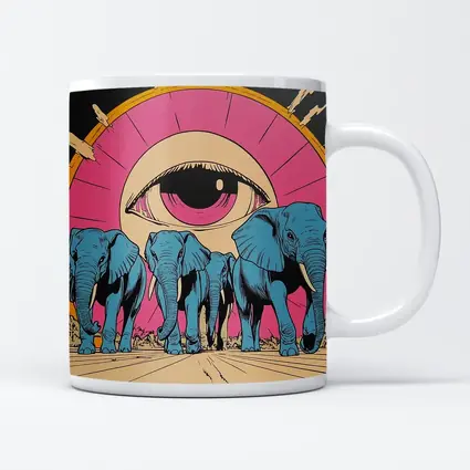 Blue Elephants Giant Eye Pop Art
