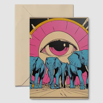 Blue Elephants Giant Eye Pop Art