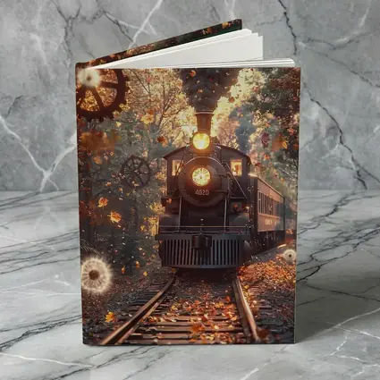 Vintage Steam Train Autumn Forest Steampunk