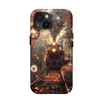 Vintage Steam Train Autumn Forest Steampunk