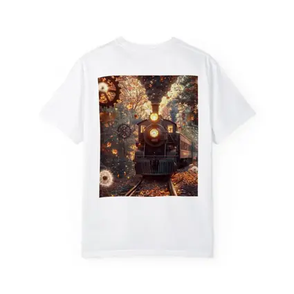 Vintage Steam Train Autumn Forest Steampunk