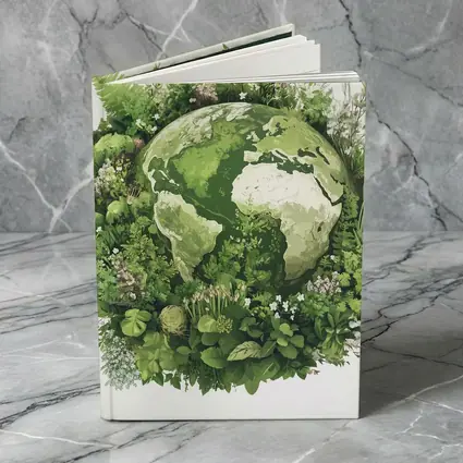 Green Earth Globe Surrounded By Lush Plants