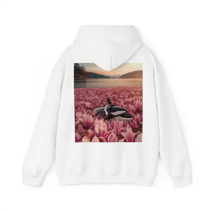 Orca Whale With Headphones Pink Magnolia Field