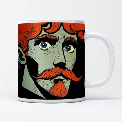 Red Haired Man Comic Art Dark Background