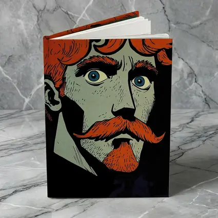 Red Haired Man Comic Art Dark Background
