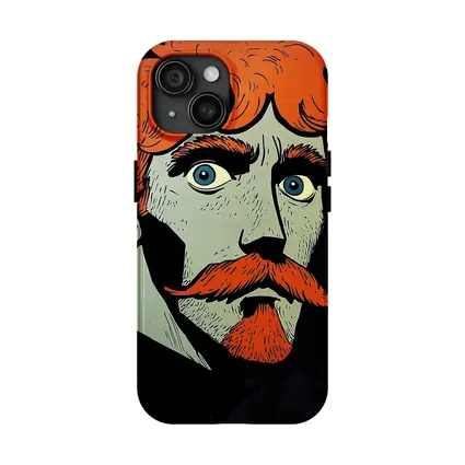 Red Haired Man Comic Art Dark Background