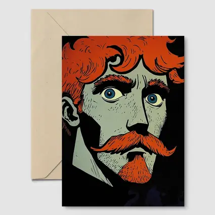 Red Haired Man Comic Art Dark Background