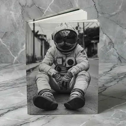 Astronaut Sitting Alone On City Street