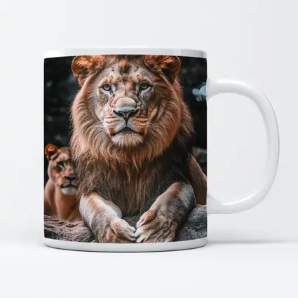 Male Lion Resting On Rocky Surface