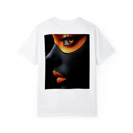 Black Face Portrait Orange Eye Makeup Art