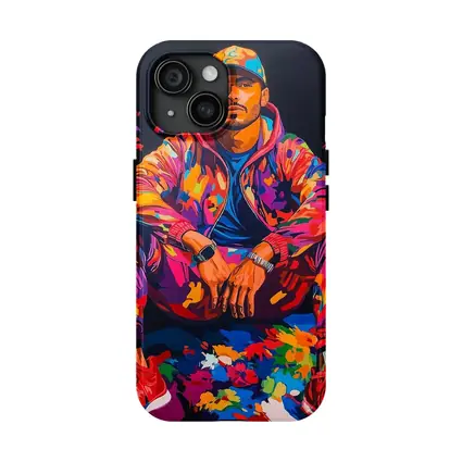Colorful Man Portrait Pop Art Flowers