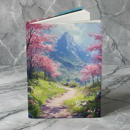 Cherry Blossom Path Mountain Anime Art
