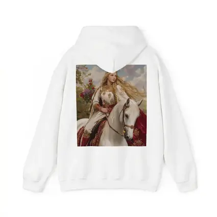 Medieval Princess Riding White Horse Fantasy Art