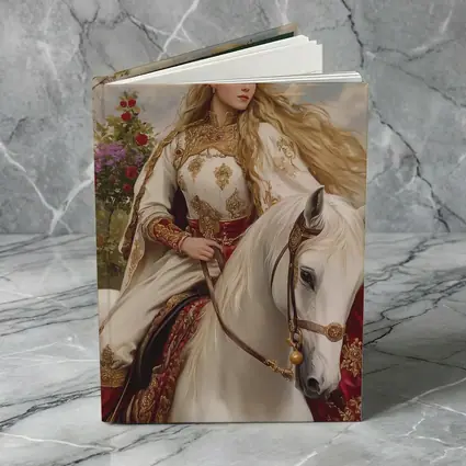 Medieval Princess Riding White Horse Fantasy Art