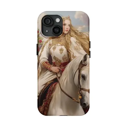 Medieval Princess Riding White Horse Fantasy Art