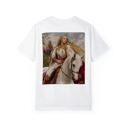 Medieval Princess Riding White Horse Fantasy Art