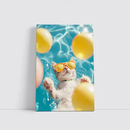 Cool Cat Sunglasses Swimming Pool Summer