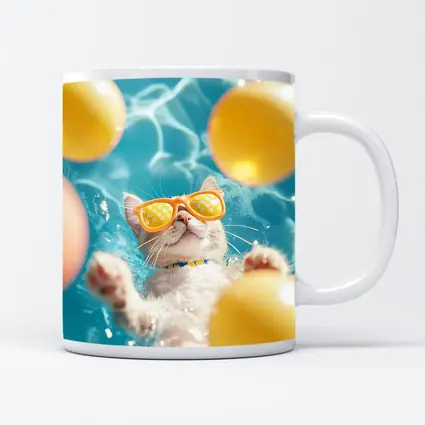 Cool Cat Sunglasses Swimming Pool Summer