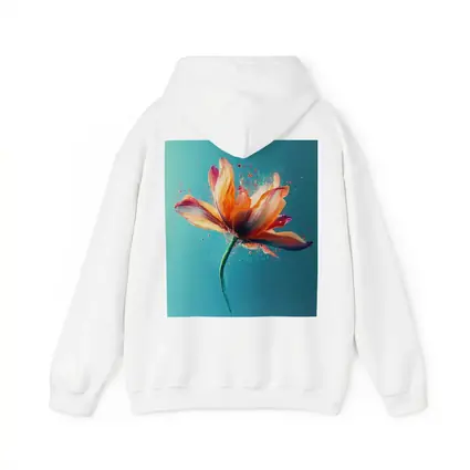 Orange Tulip Flower Explosion Teal Background