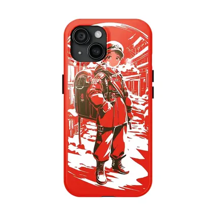 Anime Manga Girl Postal Worker Red City