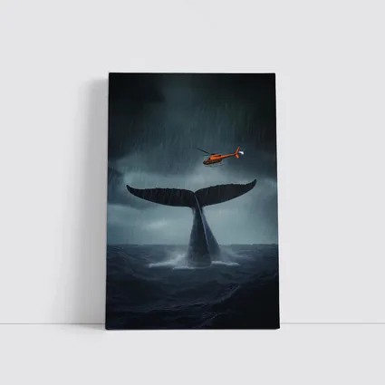 Whale Tail Rising Storm Sea Helicopter