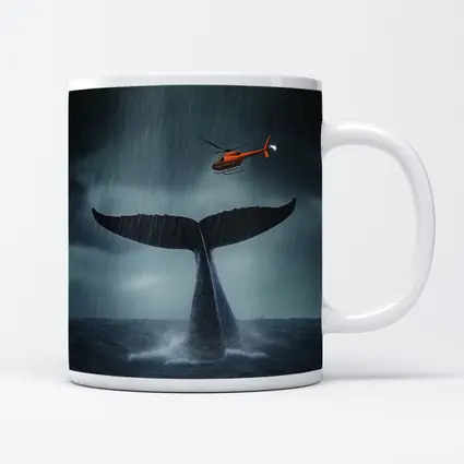 Whale Tail Rising Storm Sea Helicopter